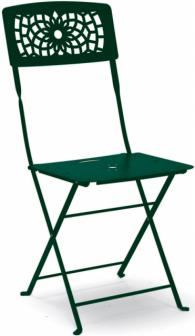 Метален стол тъмно зелен